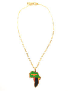 Zambian Flag African Map Necklace