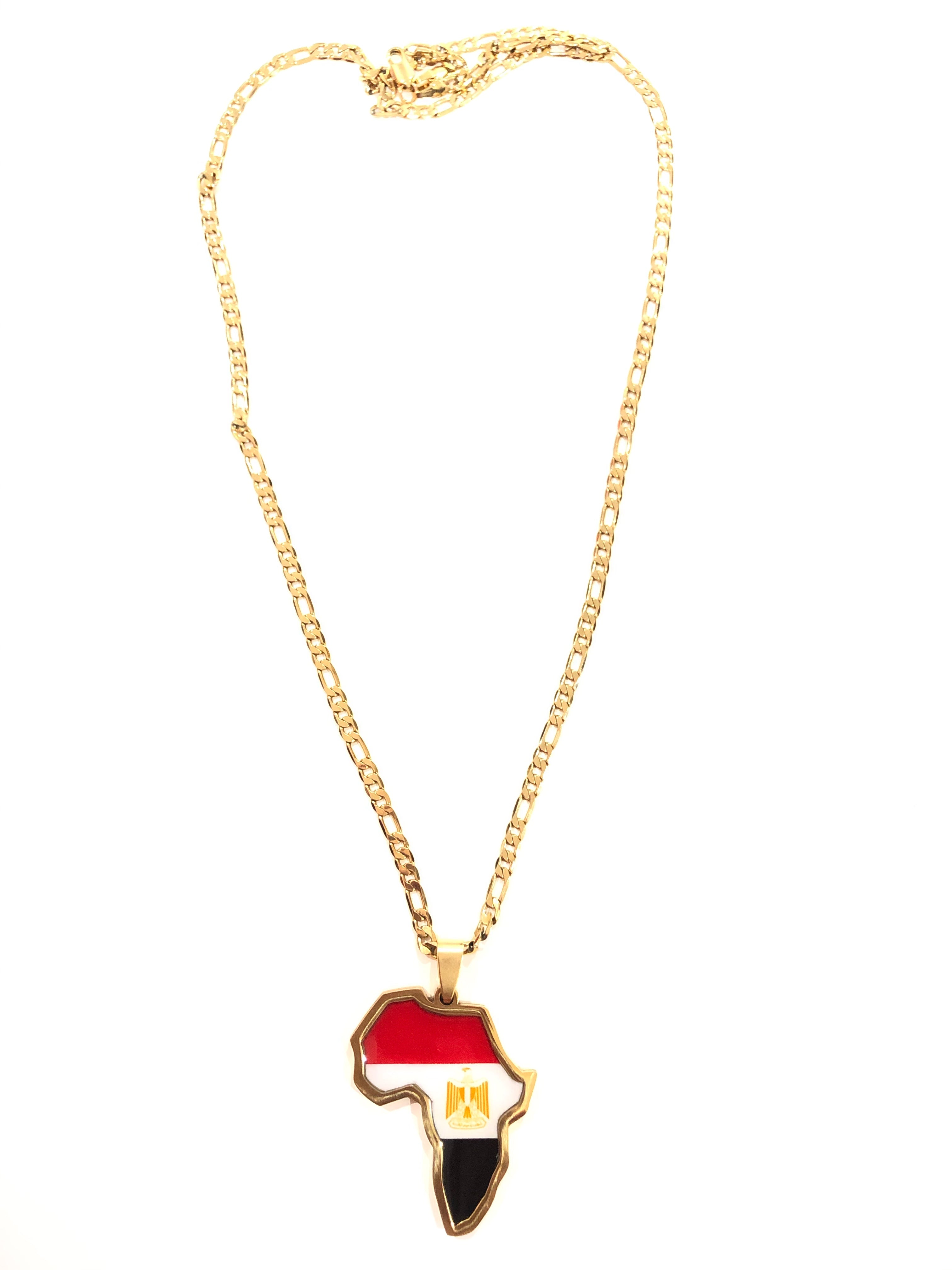 Egyptian Flag African Map Necklace