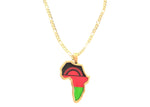 Load image into Gallery viewer, Malawian Flag African Map Necklace
