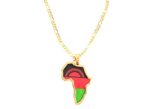 Malawian Flag African Map Necklace