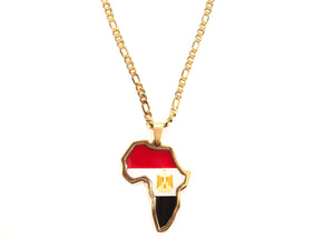 Egyptian Flag African Map Necklace