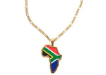 Load image into Gallery viewer, South African Flag African Map Necklace
